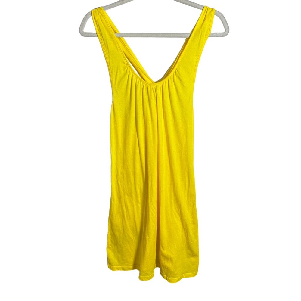 Arizona Jean Womens Sz XL Sleevless Tunic Tank Top Criss Cross Back Yellow